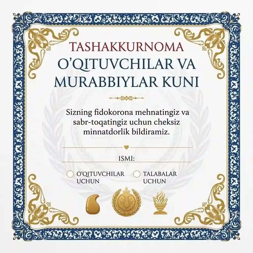 TASHAKKURNOMA