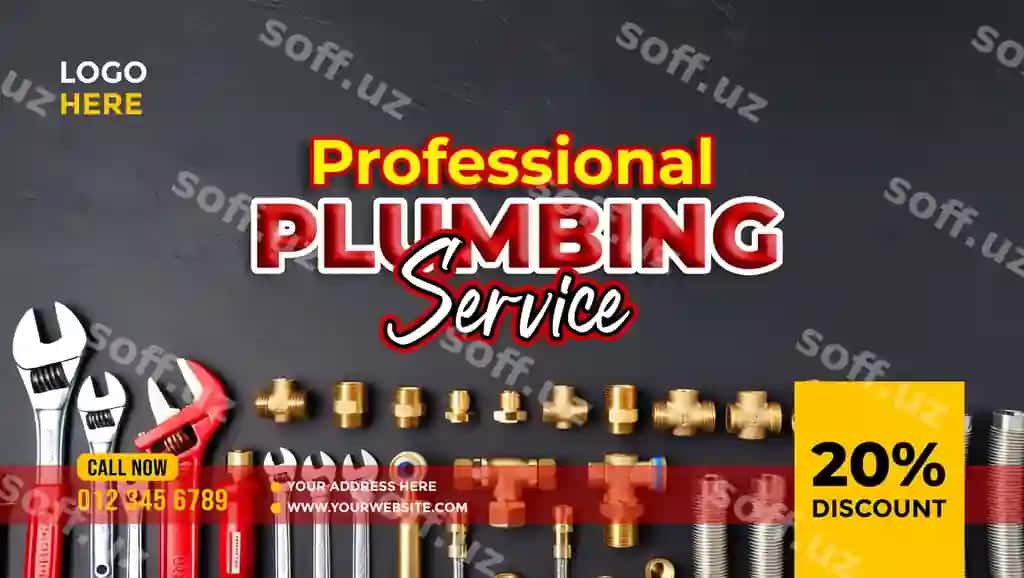 Professional tutuq ishlari baner matn maydon poster flyer | Professional plumbing banner copy space poster flyer 2