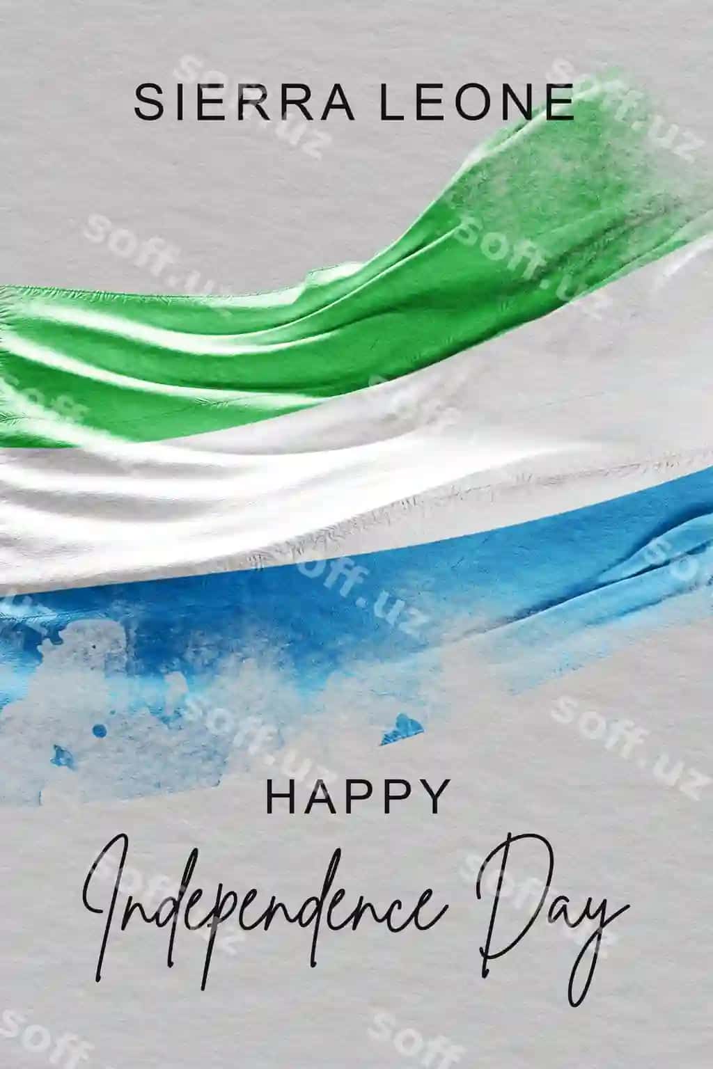 Sierra Leone bayroq mustaqillik kuni tabrik baner plakat shablon | Sierra leone flag independence day banner poster template celebration