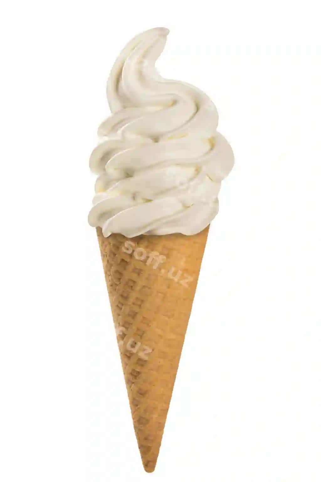 Vanil yumshoq muzlat vafel kon | Vanilla soft ice cream waffled cone