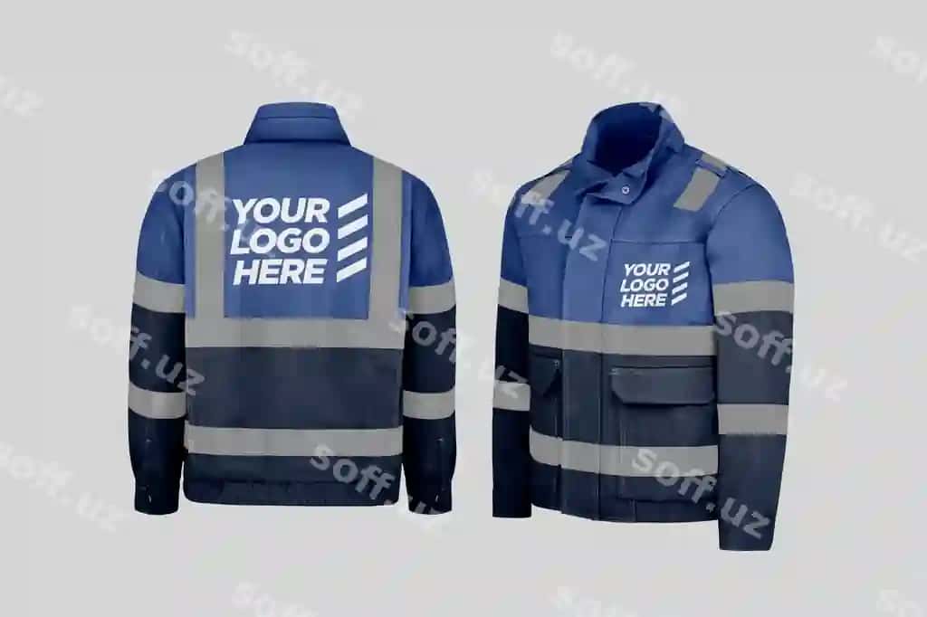 Yuqori ko'rinishli ish jaketi namunasi | Hi vis work jacket mockup