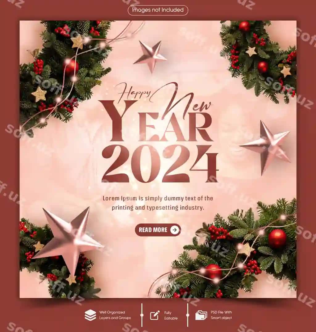 Baxromli Christmas, Baxromli Yangi yil 2024! Ijtimoiy tarmoqlarda tabrik. | Merry christmas happy new year 2024 celebration social media post