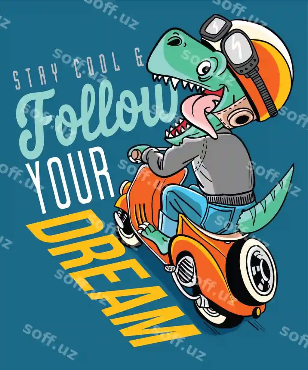 Qollanma chiroyli dinozavr vektor dizayni futbolka bosish | Hand drawn cool dinosaur vector design t shirt printing