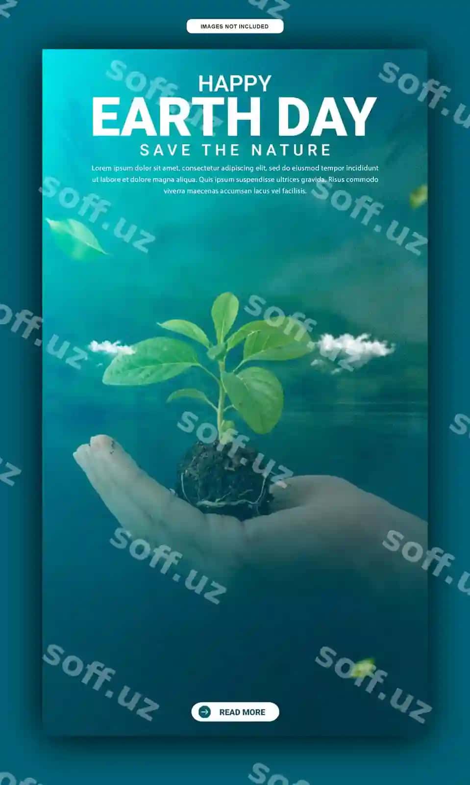 Baxrom Yer kundasi Tabiatni himoya qilish Instagram Facebook story PSD | Happy earth day save nature insta fb story psd