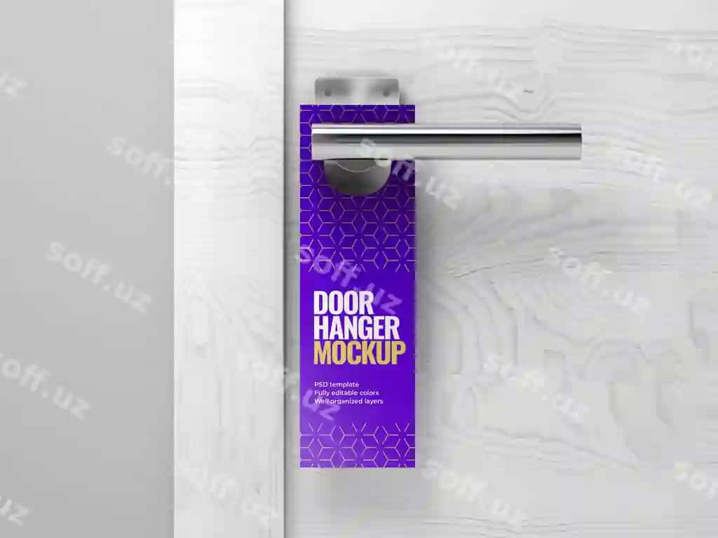 Devor askar namunasi | Door hanger mockup 2