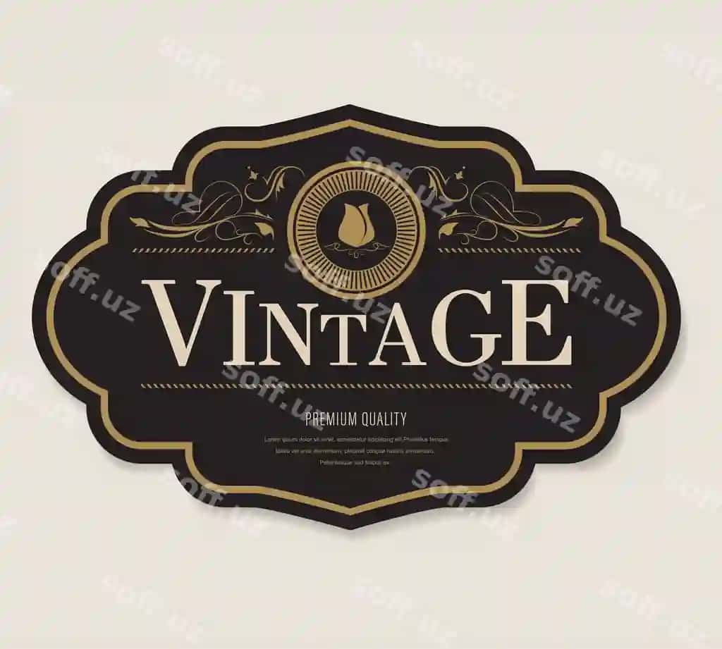 Qadimiy belgi vintaj baner retro uslubdagi ramka chegara | Antique label vintage banner retro style frame border