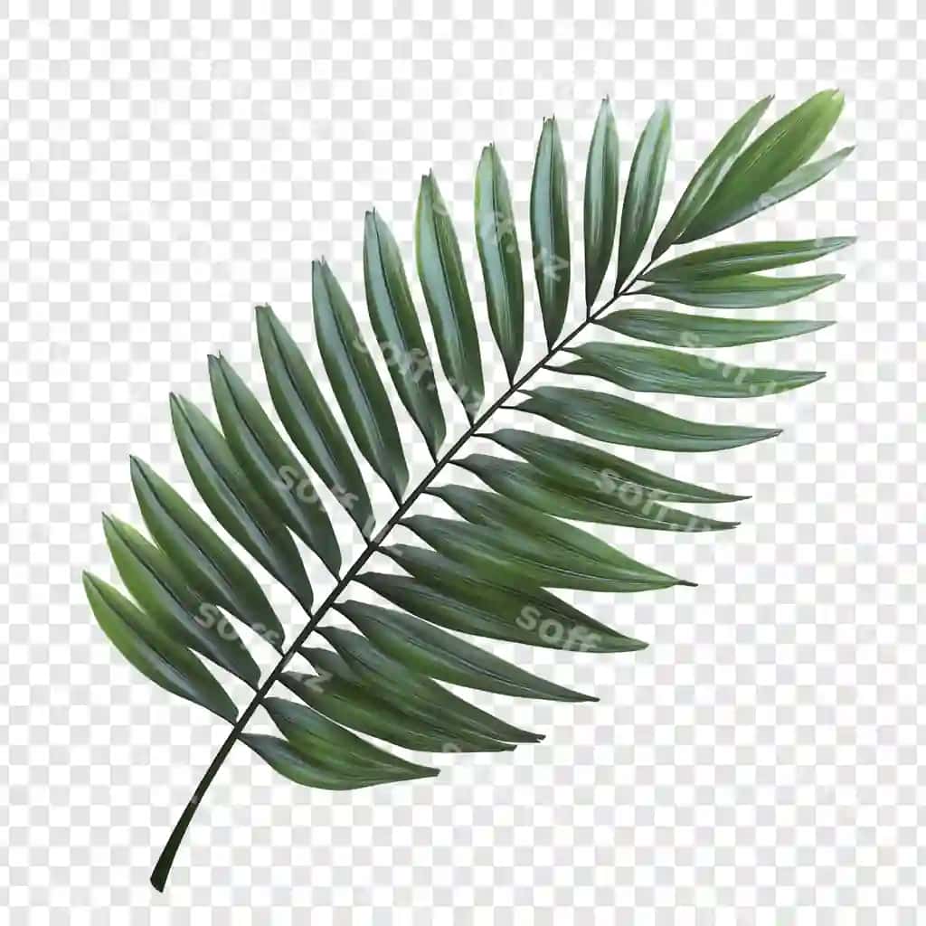 Yashil palm bargi ajralgan | Green palm leaf isolated