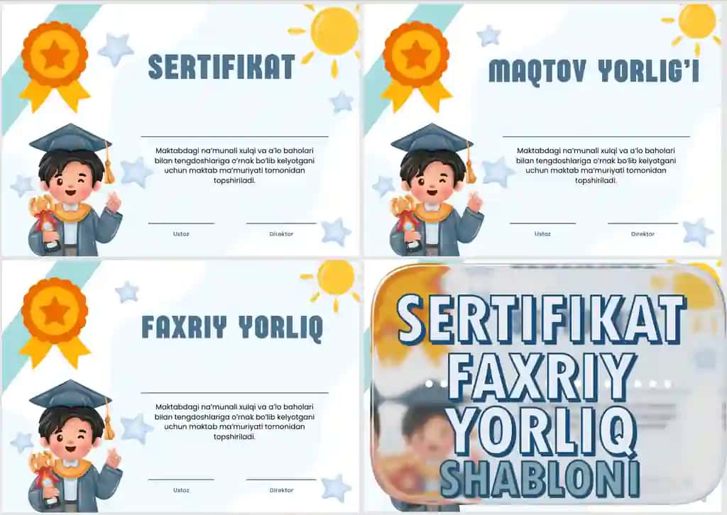 Faxriy yorliq, Maqtov yorlig'i, Sertifikat