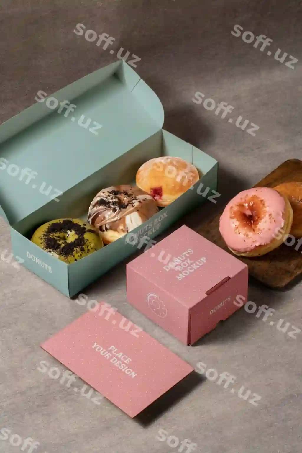 Donut qutisi mockup dizayni | Donut box mockup design