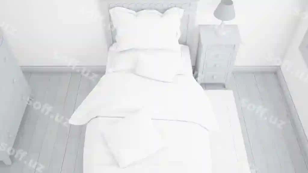 Zamonaviy yakka yotoqli yorqin yotoq xona namunasi | Modern single bed mockup bright bedroom
