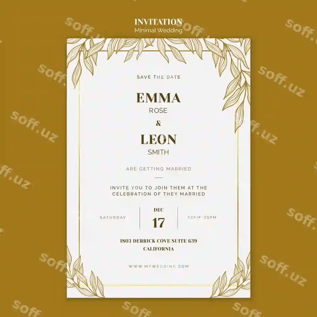 To'y taklifi şabloni | Wedding invitation template