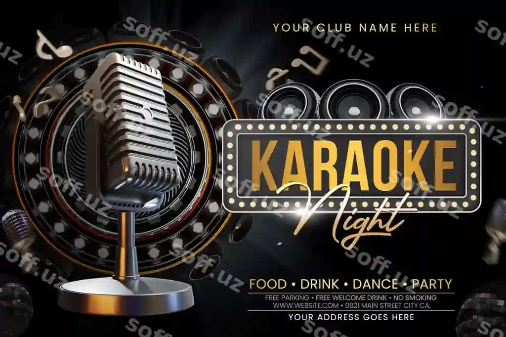 Podcast karaoke tun shou shabloni | Podcast karaoke night show template