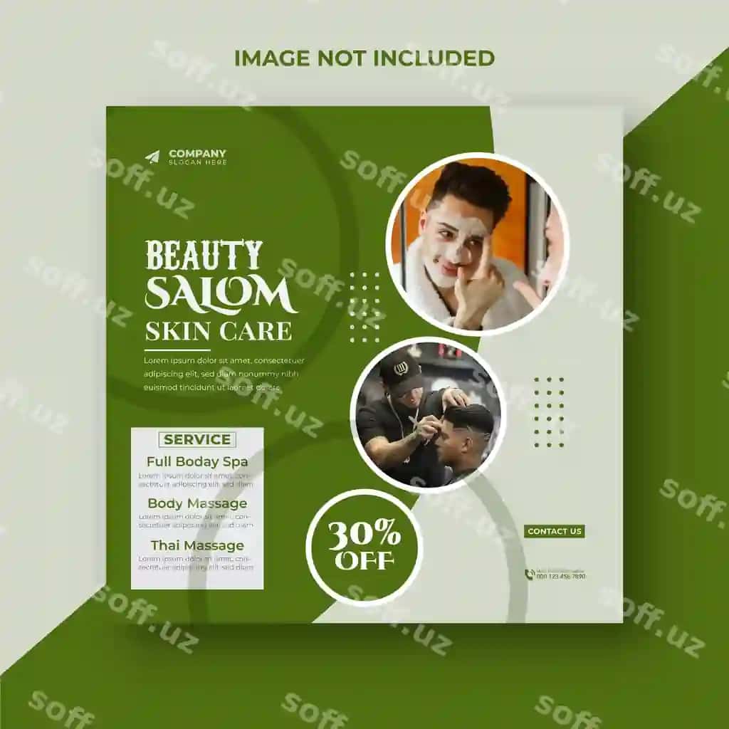Shirinlik spa salon chiziqlari ijtimoiy tarmoqlardagi post shabloni dizayni | Beauty spa salon flyer social media post template design