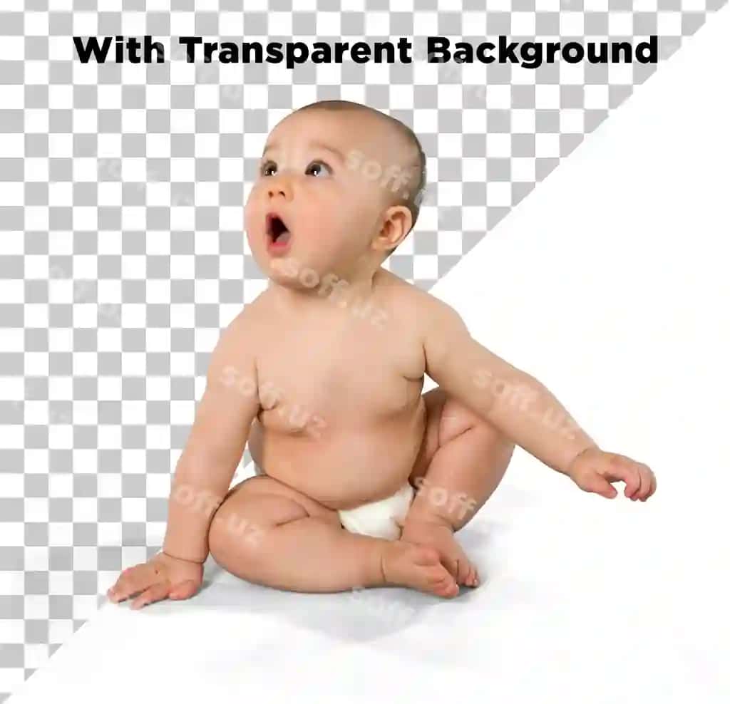 Chiroyli bolani ajralgan shaffof orqa fonda | Cute baby infant isolated transparent background
