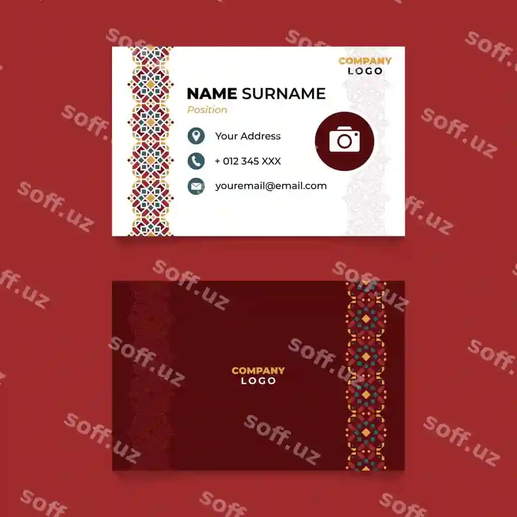 Sharqiy geometrik ism karta dizayni biznes kompaniyasi | Oriental geometric name card design business company 2