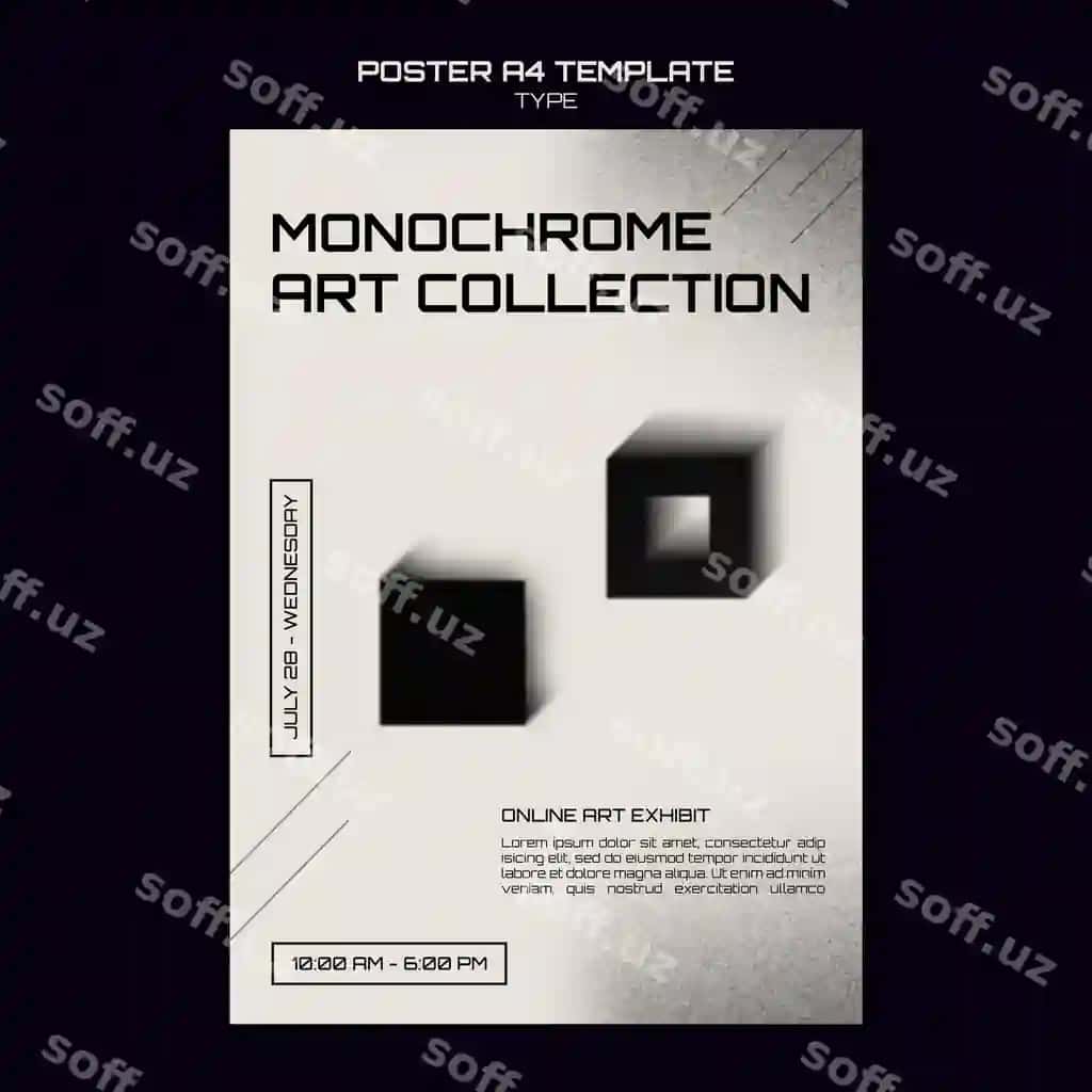 Monokrom san'at bosma shabloni | Monochrome art print template