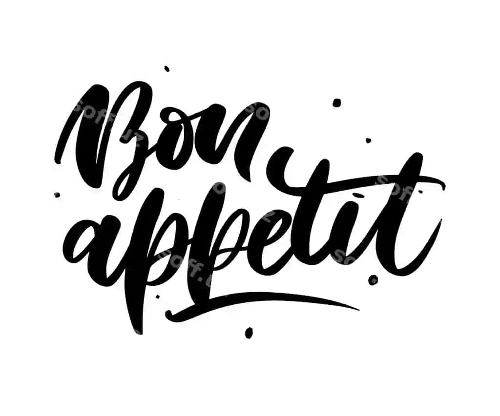 Yaxshi ishtaha qo'lda chizilgan harflar | Bon appetit hand drawn lettering
