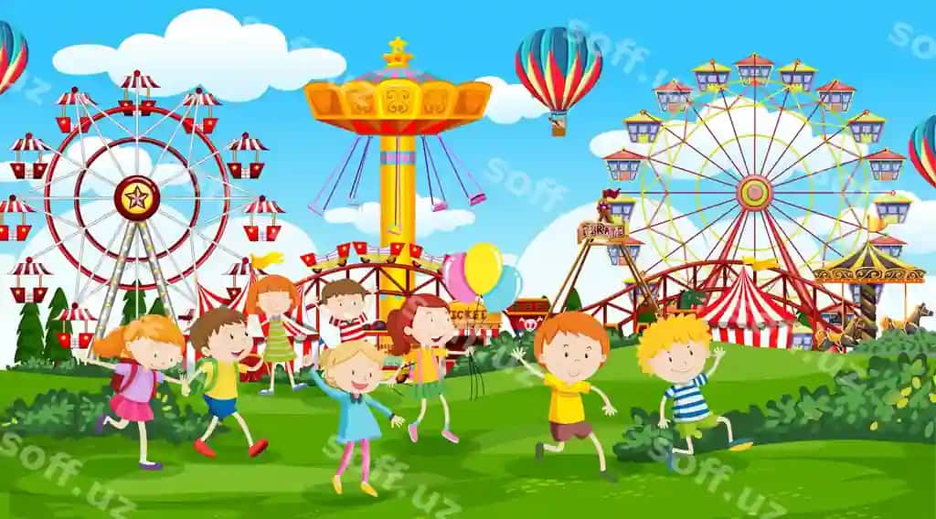 Faol bolalar tashqi sahda oynayotgan | Active kids playing outdoor scene