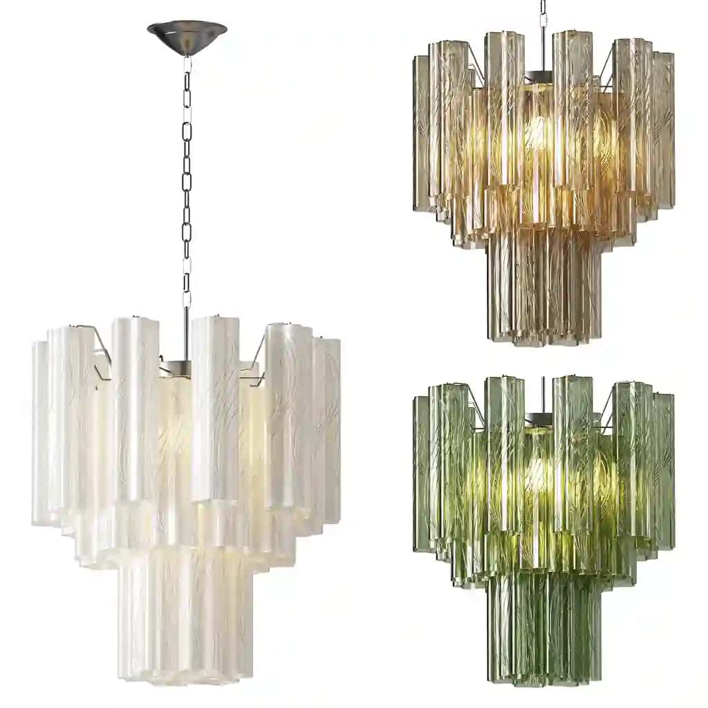 Azzura Glass Chandelier white