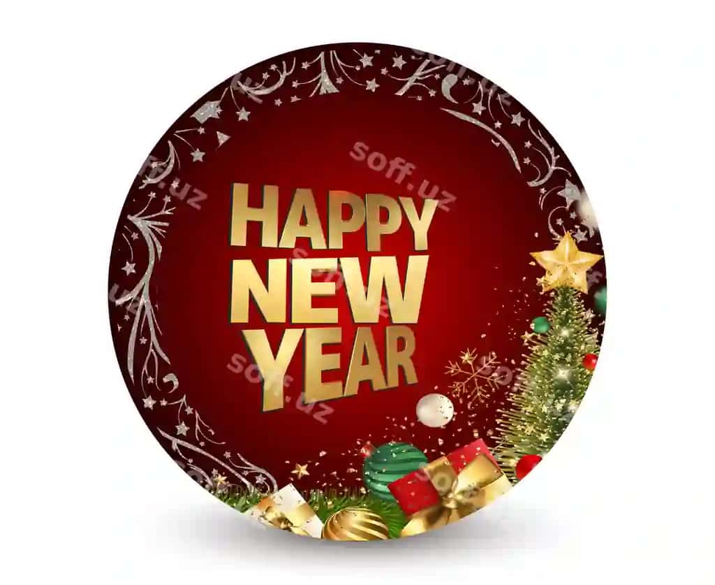 Bepul dizayn Yangi yil Natal bezeklari bilan orqa fonda | Free design happy new year with christmas decorations background 2