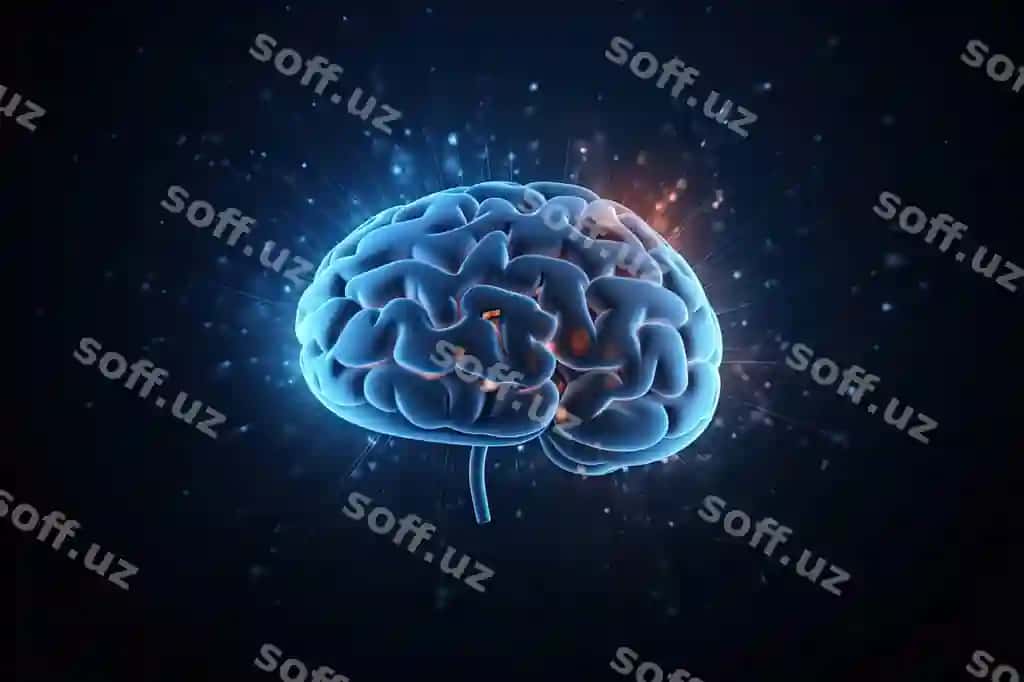 Aralashtirilgan media 3d render bosh ko'k alov dym effekt qora orqa fonda | Mix media 3d render brain blue fire smoke effect black background