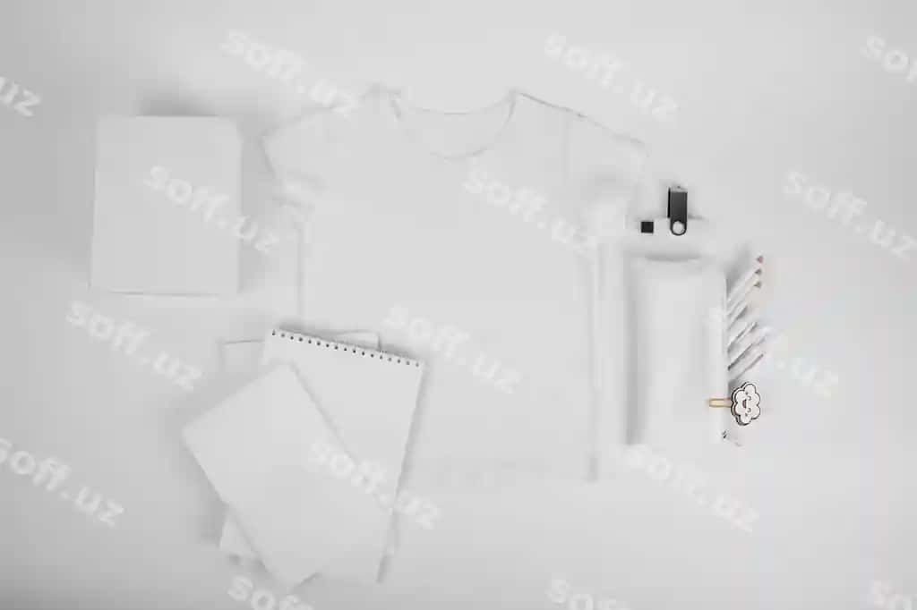 Bolalar uchun qozoncha komplekti namuna dizayni | Kid stationery set mockup design 2