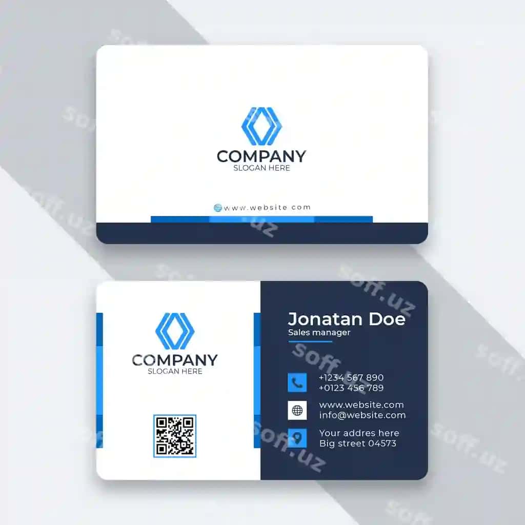 Ijodkor professional elegant zamonaviy biznes karta dizayn shabloni | Creative professional elegant modern business card design template 2