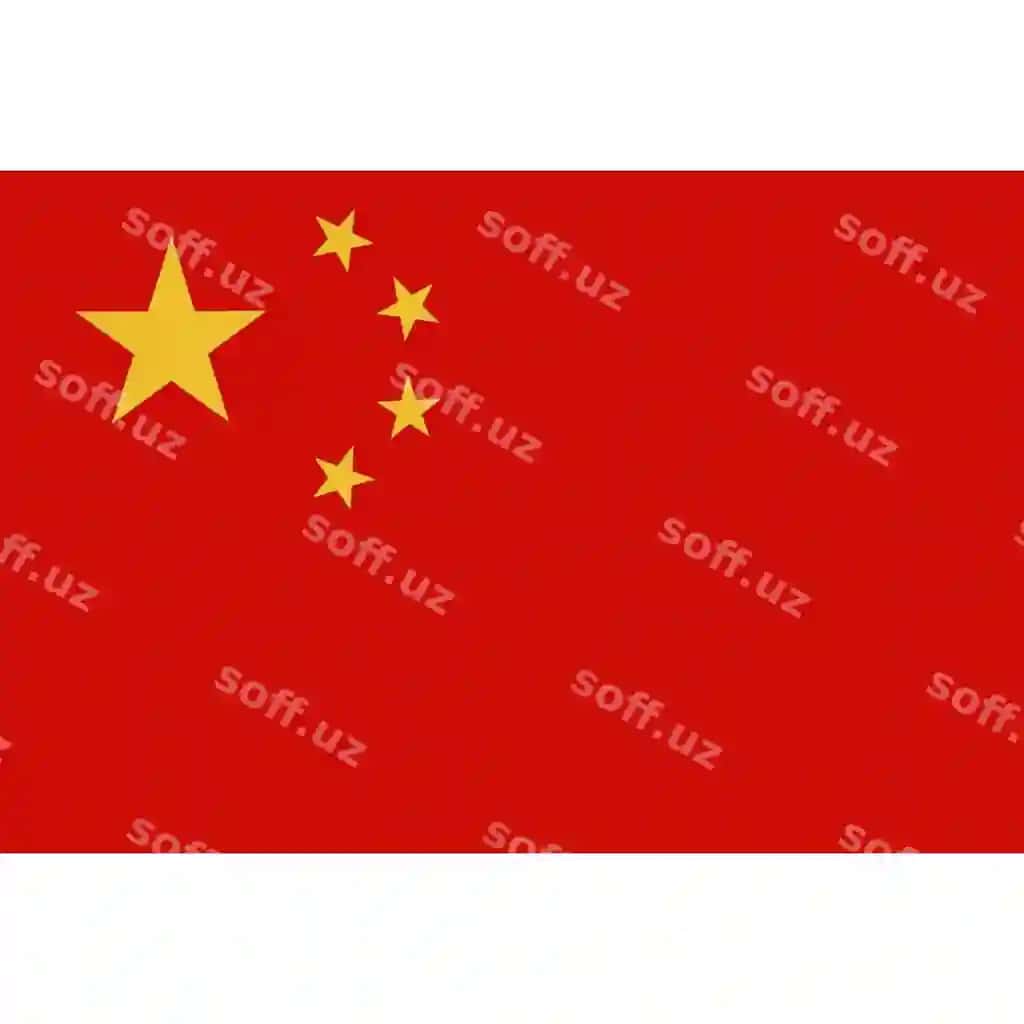 Xitoy bayrog'i besh yulduzli qizil fonli | Flag china with five stars red background
