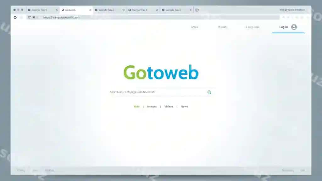 Illustratsiya veb brauzeri yorqin rejimdagi oyna foydalanuvchi interfeysi vektori namunali | Illustration web browser light mode window ui vector with sample