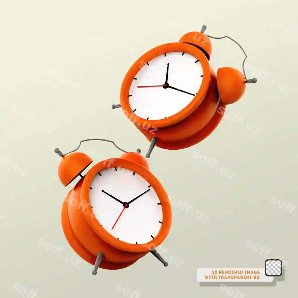 Tulqin soat ikonka ajratilgan 3d renderlangan illustratsiya | Alarm clock icon isolated 3d rendered illustration