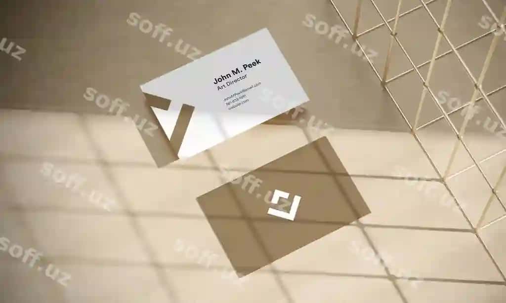 Kommert kartasi logotipi mockup | Business card logo mockup 2