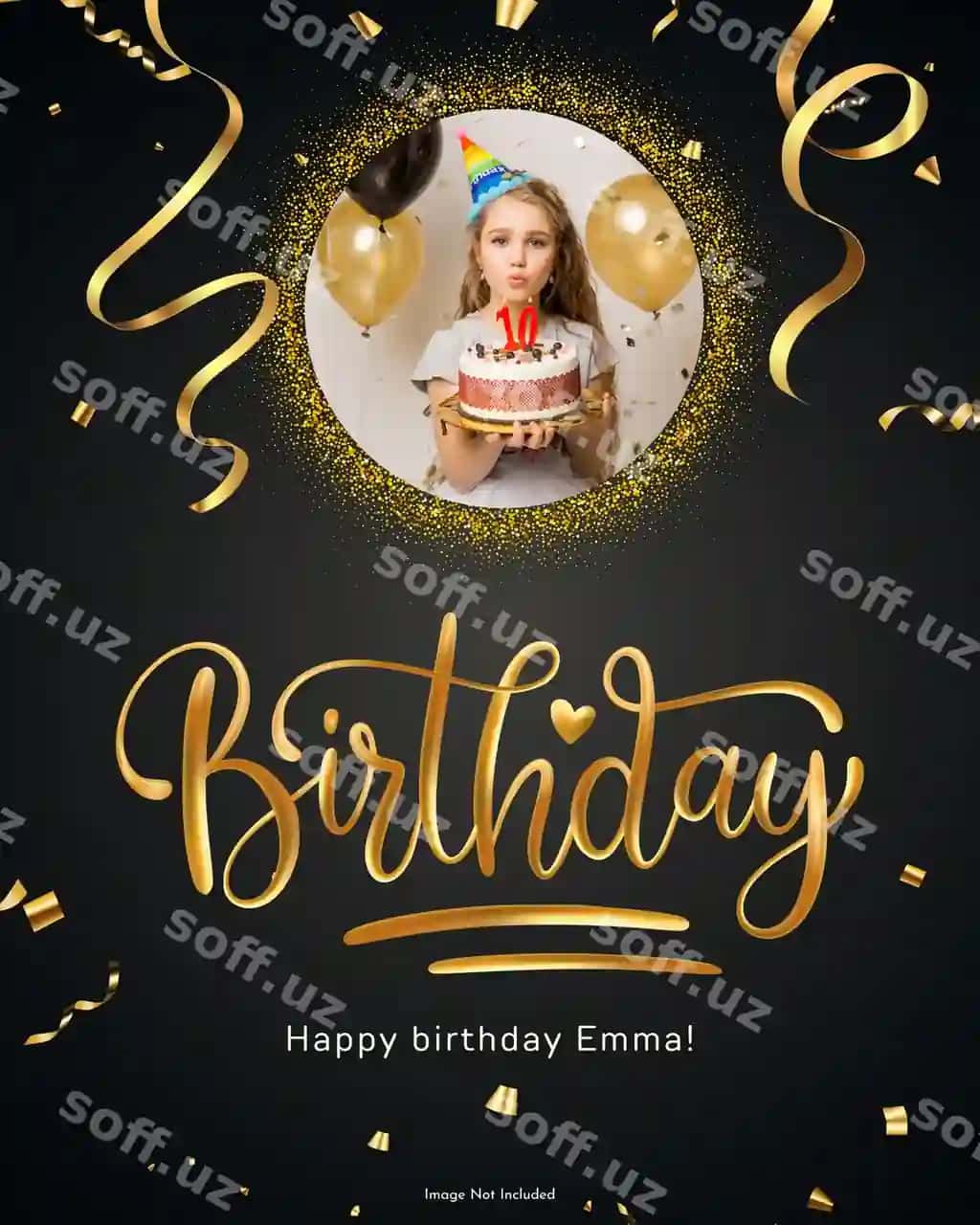 Tug'ilgan kuningiz uchun taklif shabloni | Happy birthday invitation template