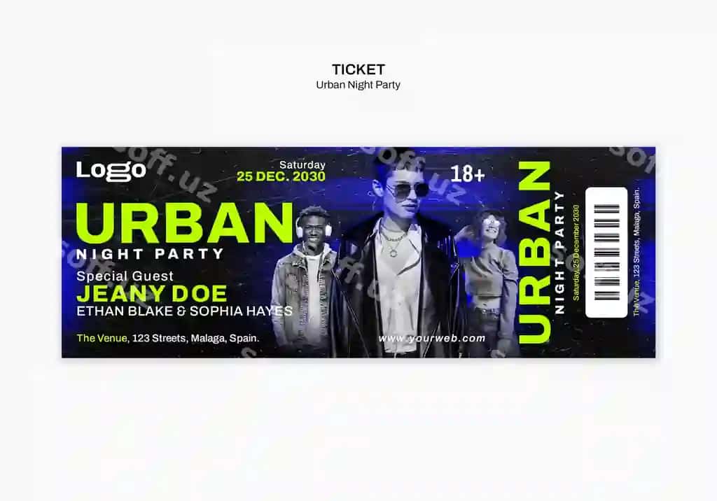 Shaharlik to'p shablon dizayni | Urban party template design 2