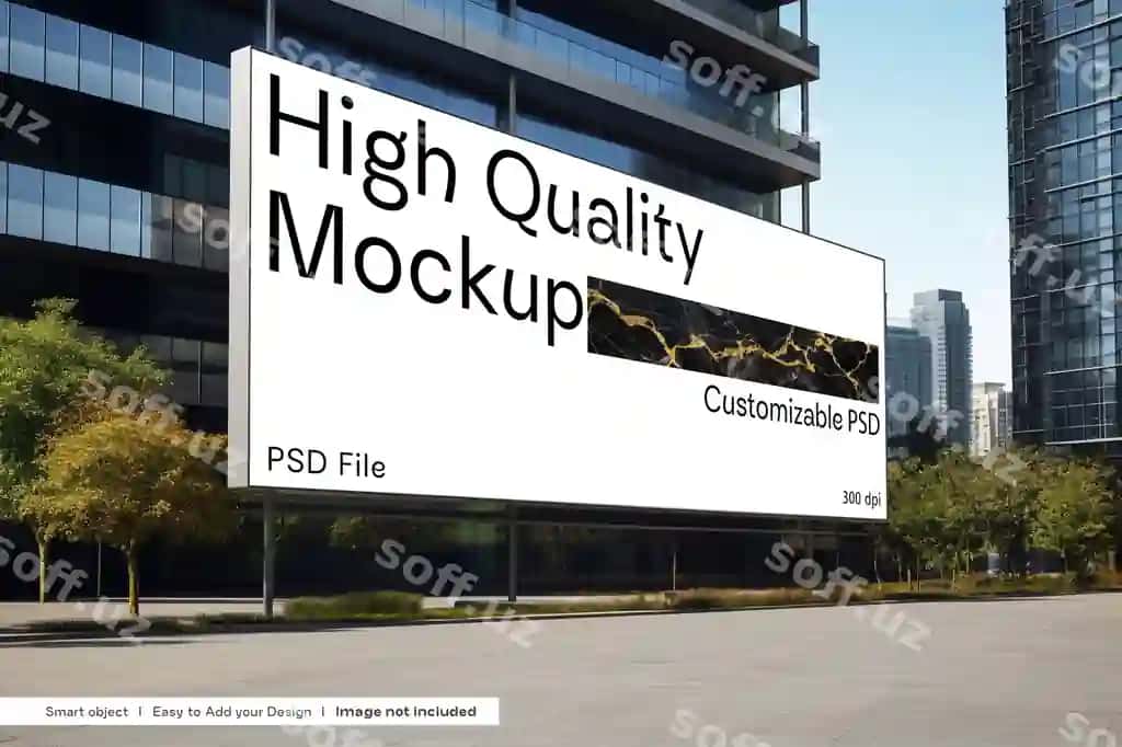 Katta gorizontal billboard mockup psd | Giant horizontal billboard mockup psd