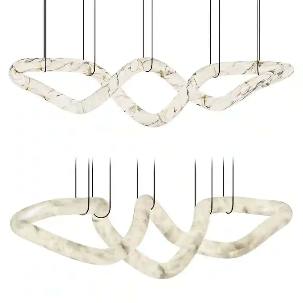Designer Symmetrical Alabaster Pendant Chandelier