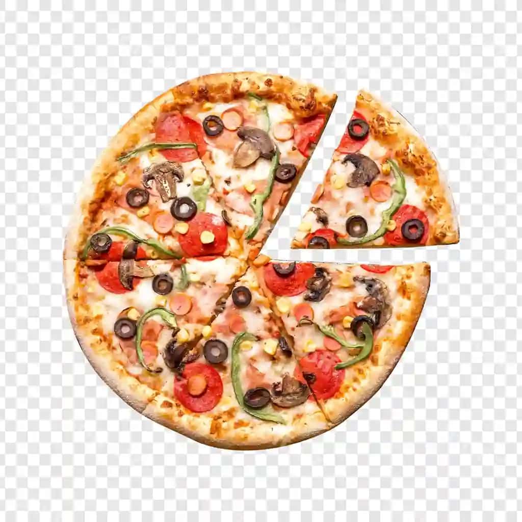 Shirin fast food qatiqli pitsa png yuqori sifatli shaffof rasm | Delicious fast food cheese pizza png highquality transparent image