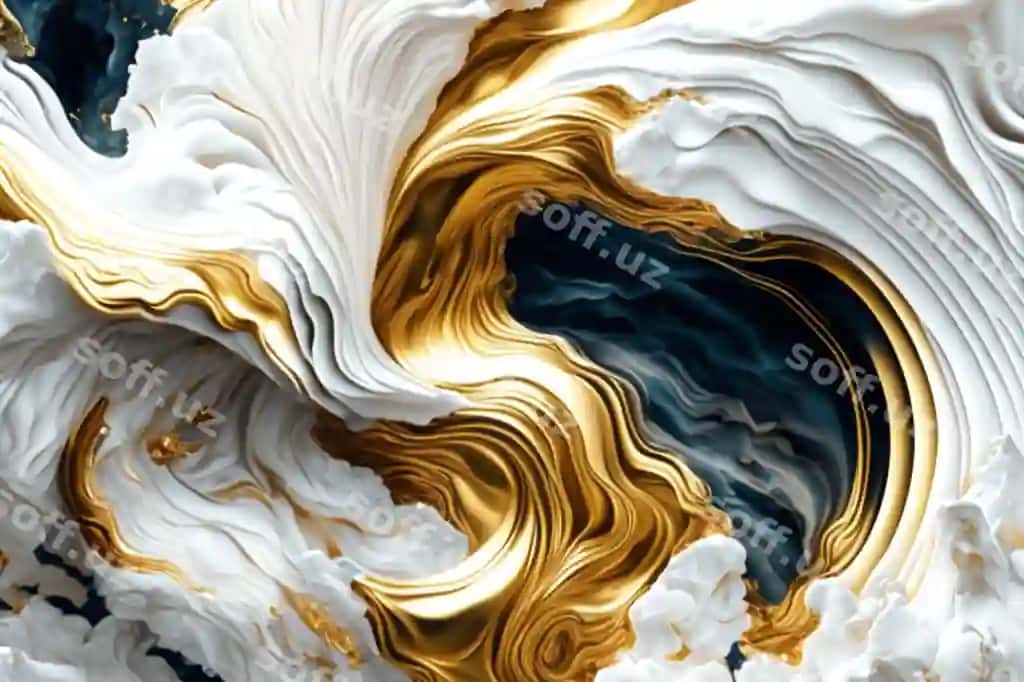 Suyuq oltin marmar anqarli hasharot orqa fon | Fluid gold marble liquid abstract luxury background