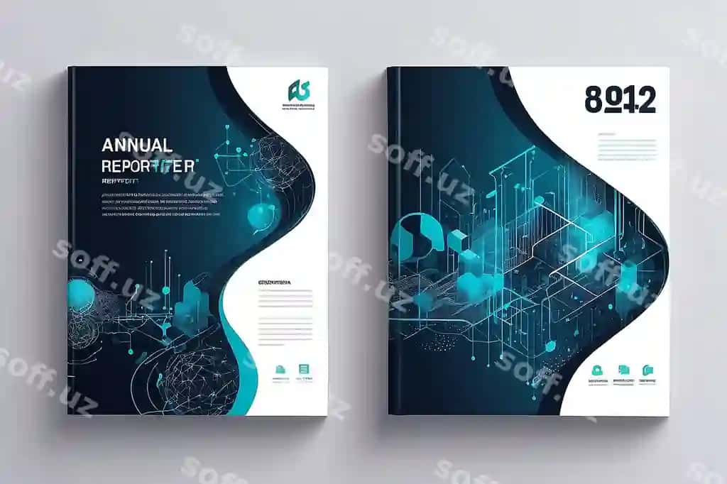 Yillik hisobot muqova dizayni biznes generativ AI | Annual report cover design business generative ai