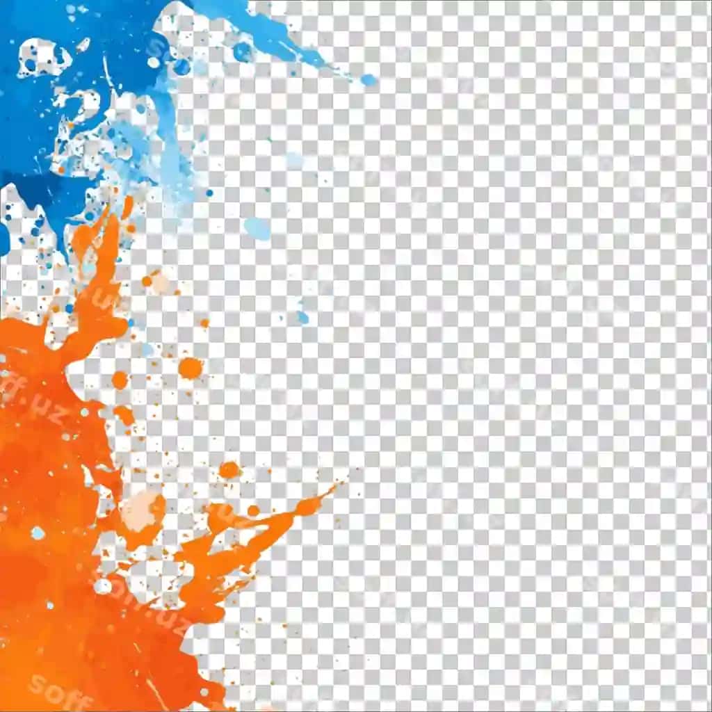 Rang-barvon anqarli rasm ko'krak rangli brish shaffof orqa fonda | Colorful abstract painting rainbow colored brush transparent background