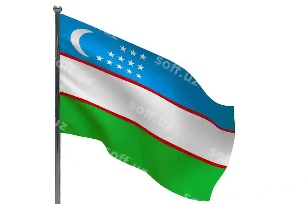 O'zbekiston bayroq ustuni metal milliy bayroq O'zbekiston 3D illustratsiya oq | Uzbekistan flag pole metal flagpole national flag uzbekistan 3d illustration white