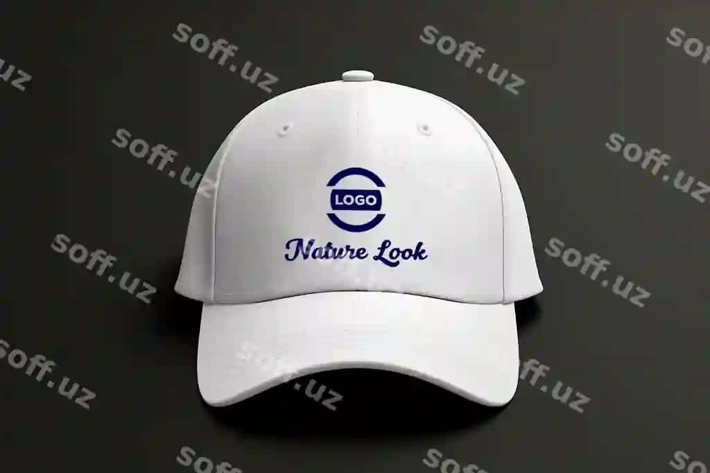 Oq kap logotipi mockup | White cap logo mockup