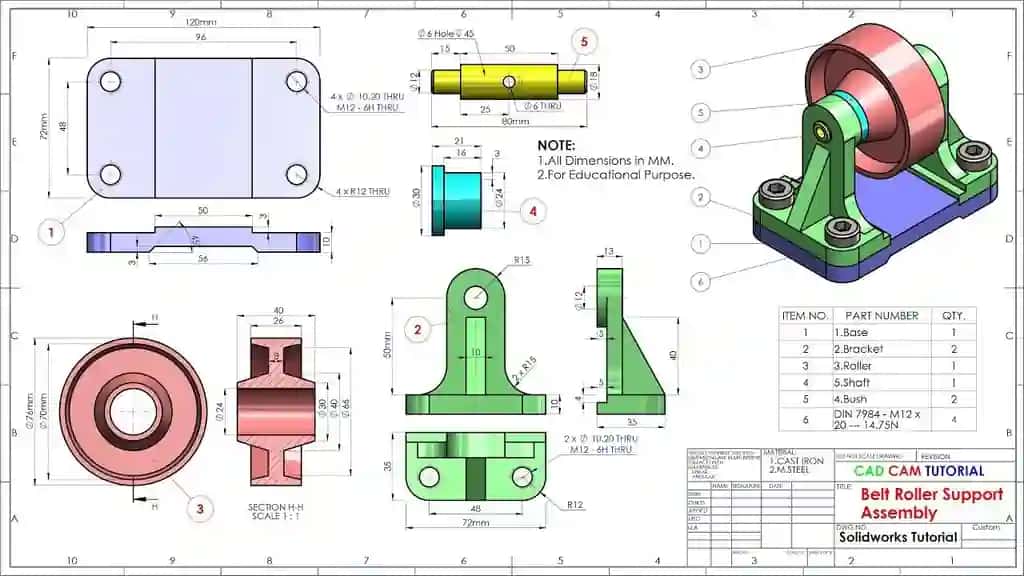 AutoCAD NX Solid Works  kabi dasturlarni o'rganish uchun shablon chizmalar