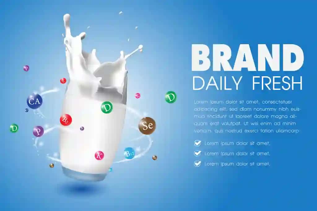 Yangi sut vitaminli banner foni | Fresh milk vitamin banner background