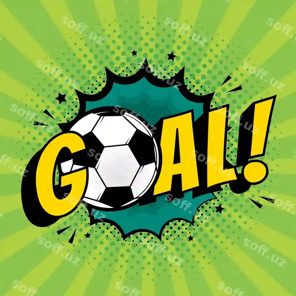 Gol futbol komi stil matn pop san'at retro stil | Goal football comic style text pop art retro style