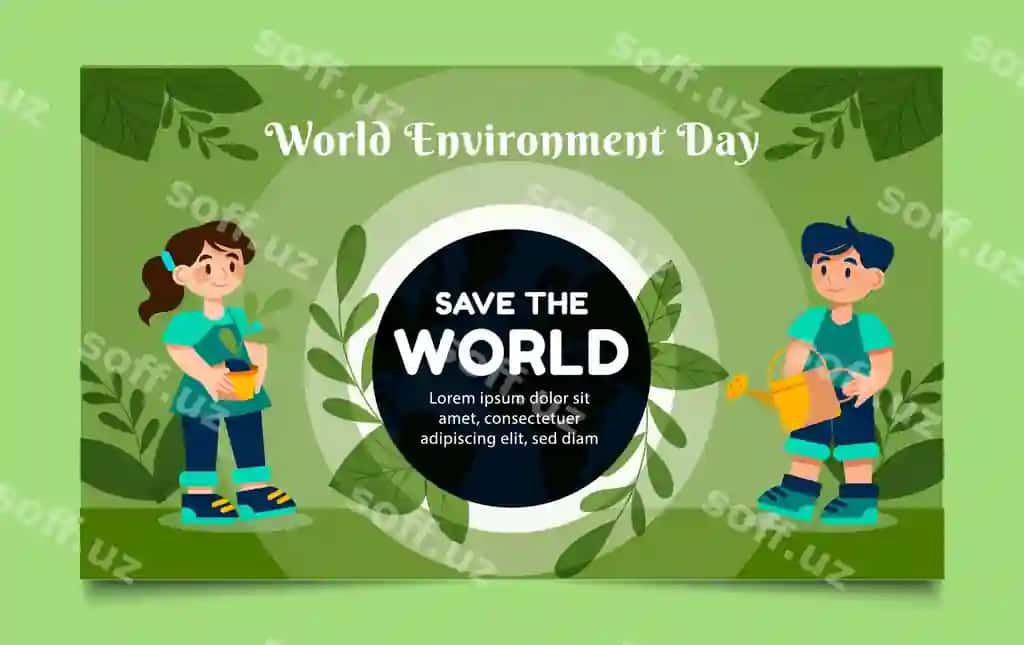 Atmosfera ta'limi kuni uchun baner dizayni | Environmental education day banner design 2