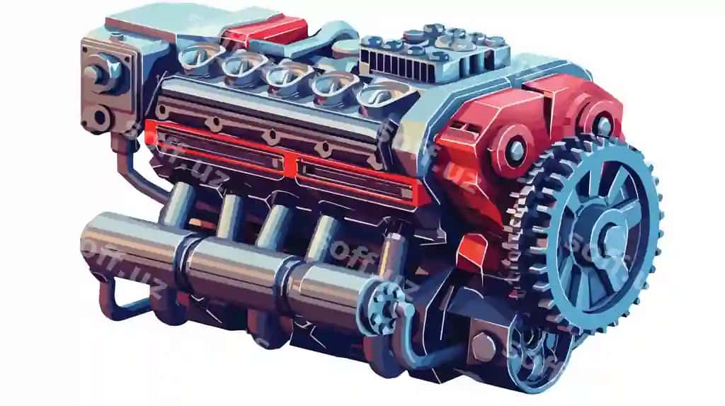 3d motori tushunchasi illustratsiyasi tekis vektor uslubi ayrilgan | 3d engine concept illustration flat vector style isolated 2