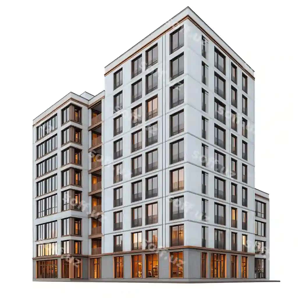 Kesilgan bino psd fayl transparent fon | Cutout building psd file transparent background