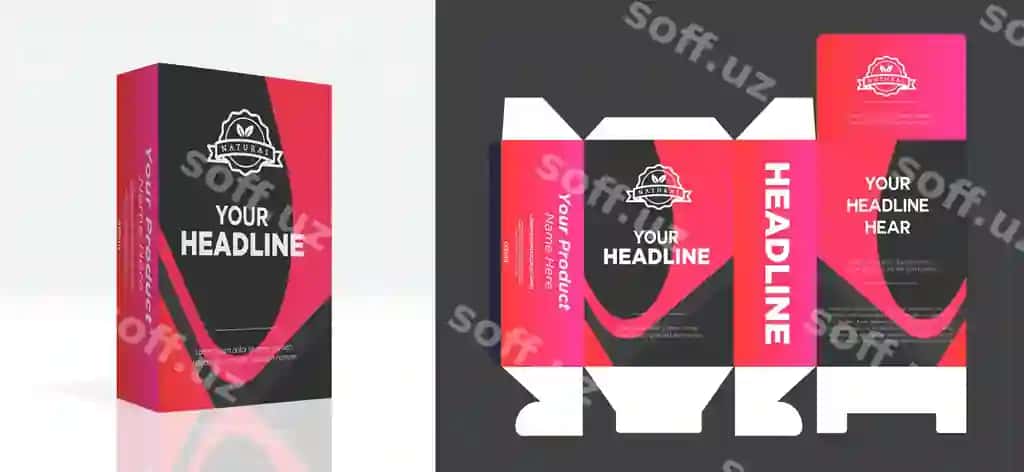Supplementlar kosmetik quticha dizayni paket dizayni shabloni | Supplements cosmetic box design package design template 2