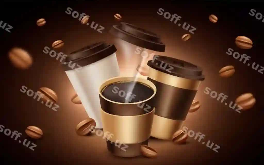 Kofe illustratsiyasi realistik uslubdagi | Coffee illustration realistic style