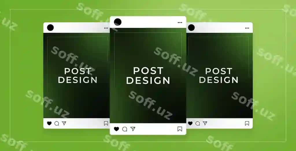 Instagram vertikal post namunasi yashil orqa fonda | Instagram vertical post mockup with green background